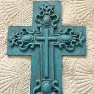 Turquoise Color Cast Cross – Beautiful Artisan Craft